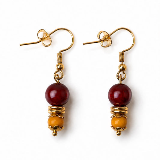 Pendientes de Jaspe Mokaita