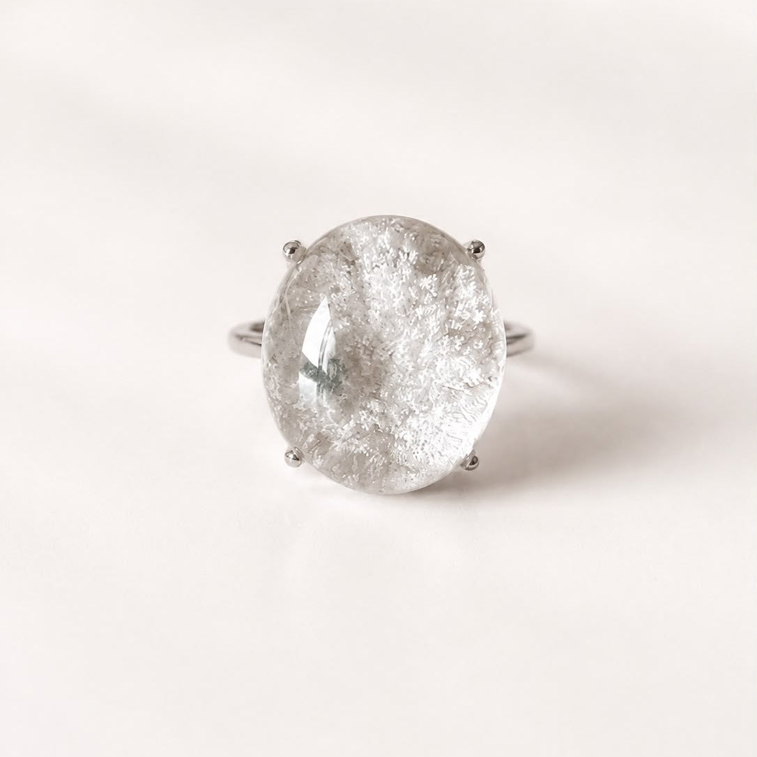 Anillo de cuarzo jardín Blanco
