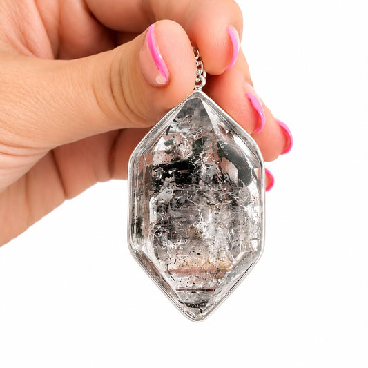 Colgante Cuarzo Diamante herkimer con Henidros