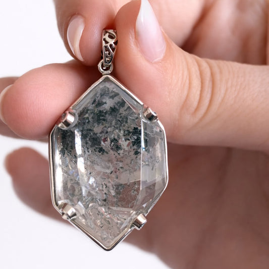 Colgante Cuarzo Diamante herkimer con Henidro